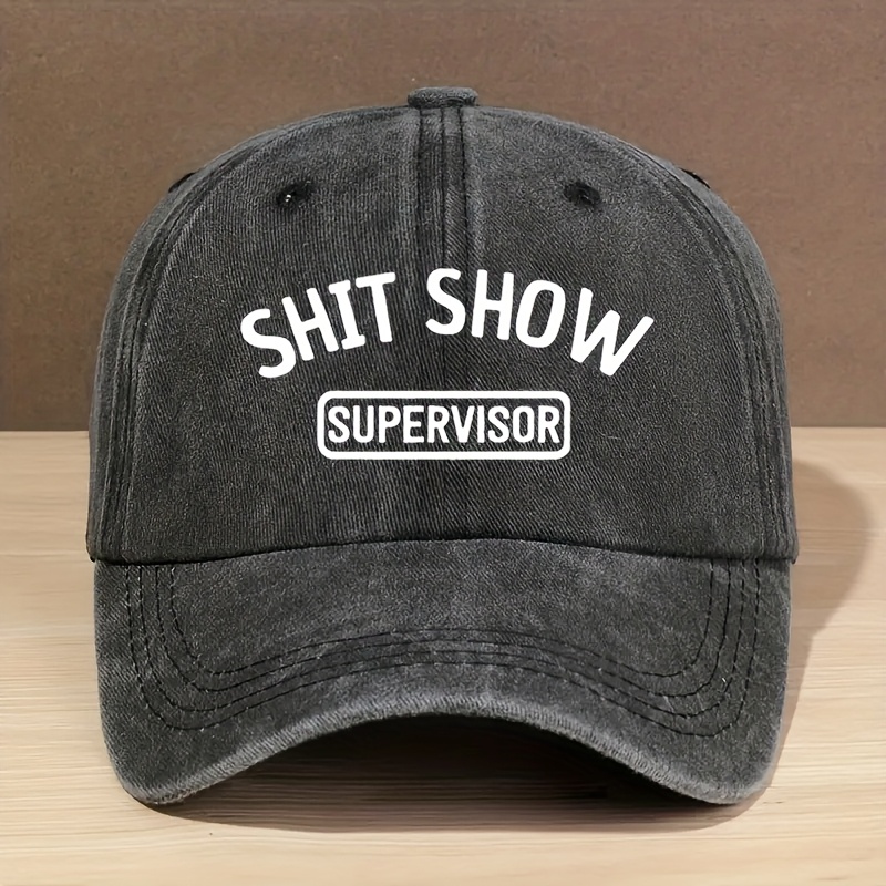 vintage style baseball cap 100 polyester breathable fabric adjustable fashion hat with   show supervisor print for daily wear and outdoor activities     accessory   cap baseball hat