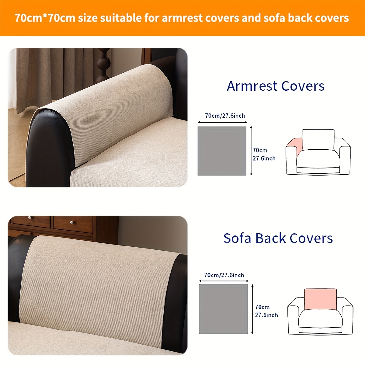 TEMU 1 Housse de canapé douce pour et respirante avec texture intégrale, haute qualité, coussin de canapé durable et à l', facile à nettoyer, lavable