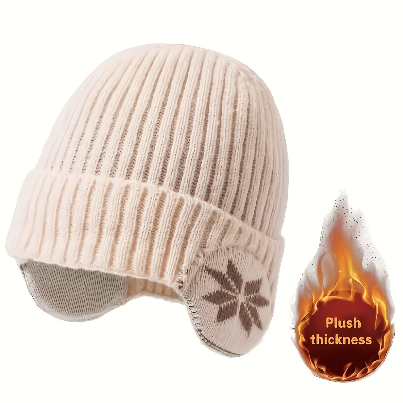 TEMU 1pc Adulte Homme Femme Hiver Extérieur Sports Chaud Polaire Chapeau Tricot Chauffant les Oreilles Cadeau de Noël