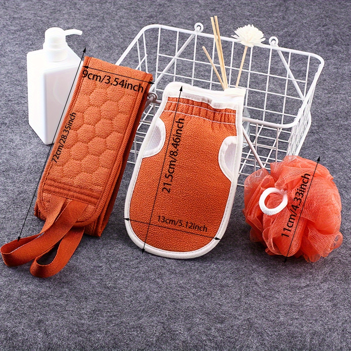 3pcs bath back exfoliating set loofah sponge bath glove exfoliating bath washcloth scrubber for shower for spa massage and body scrubs body scrubber bathing accessories details 3