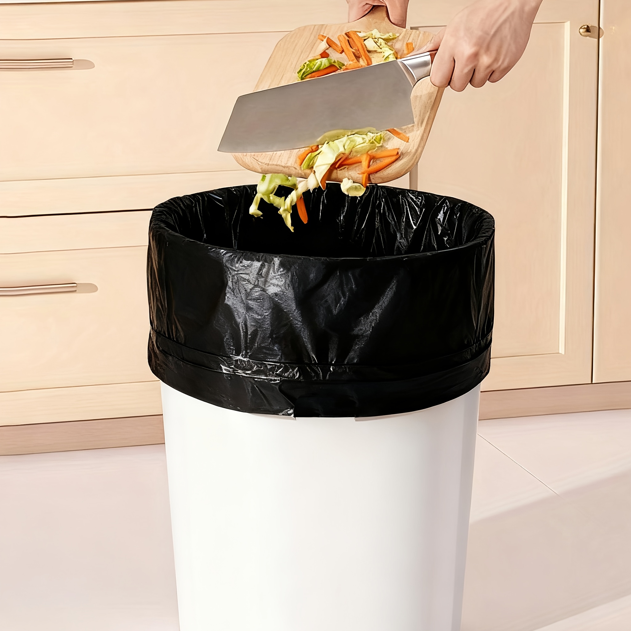[Heavy Duty Garbage Bag] 30 Gallon Heavy Duty Industrial Garbage Bag, Tear-Resistant | Odorproof | Odorproof, High Quality, 90pcs (3 Rolls) Drawstring Black Commercial Garbage Bag, Suitable for Industrial, Gardening, Home, Commercial - Kitchen Leak-Proof Trash Can