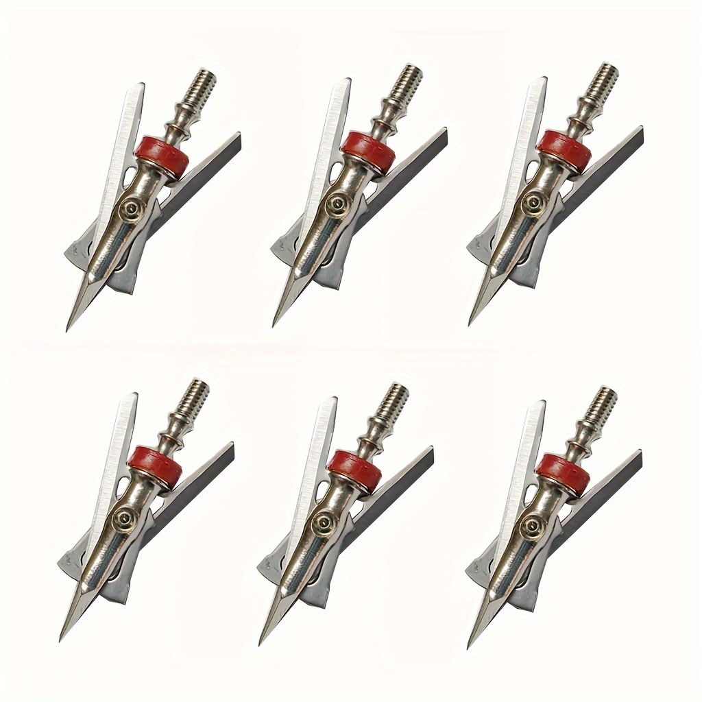 

6 Pack Mechanical Grain, 2 Blade , Hunting , 1.96" Cutting Archery Reusable For Hunting