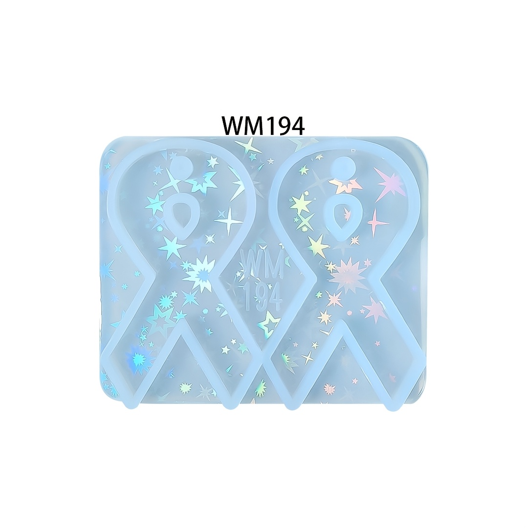 TEMU Moule en silicone pour boucles d'oreilles ruban de sensibilisation, moule de coulage de résine, moule de fabrication de boucles d'oreilles