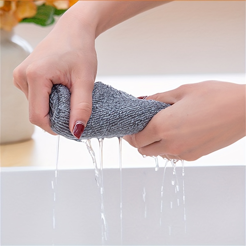 Modern Style Bamboo Charcoal Dish Cloths - Absorbent, Non-greasy, Lint ...