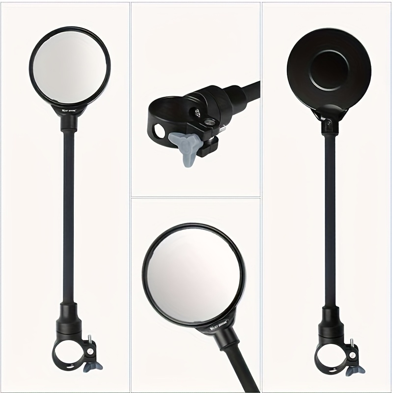 1pc adjustable bike rear view fit flexible gooseneck handlebar mount convex design for ideal for road bicycles bicycle rearview convex design pvc construction bike details 3