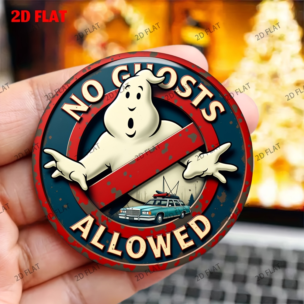 Image of 1pc 2d- No Allowed Sign Pattern- Round Metal Durable Magnet, High-quality Printing, Suitable For Refrigerator, Writing Board, Cabinet, And Storage Cabinet Decoration, Or Office Decoration