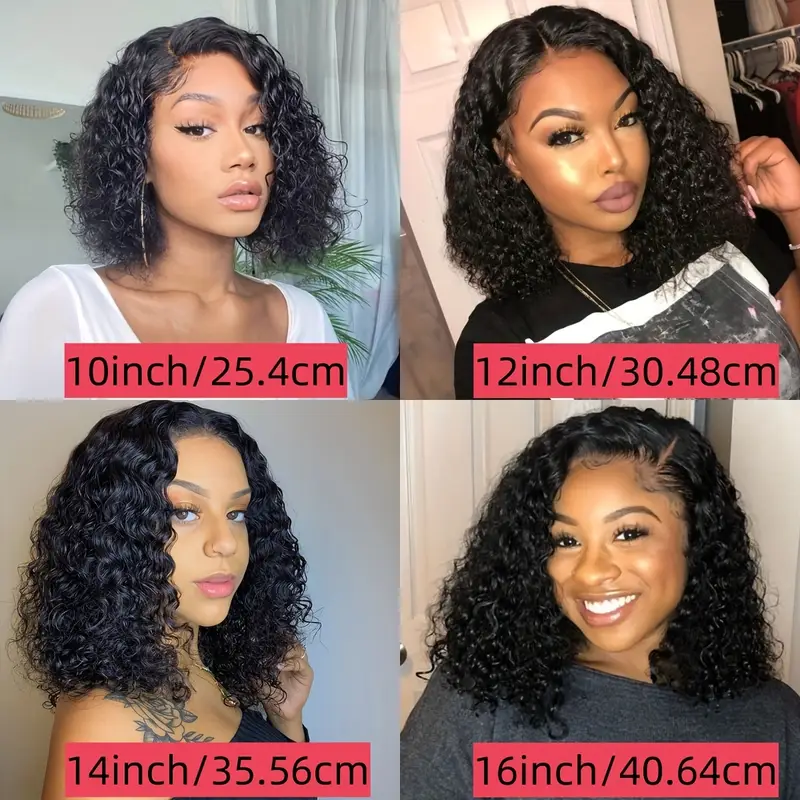 short bob wig wet and wavy water wave 4x4 lace closure wig brazilian transparent lace frontal human hair wigs for women 150 density 4 4 lace wig details 8