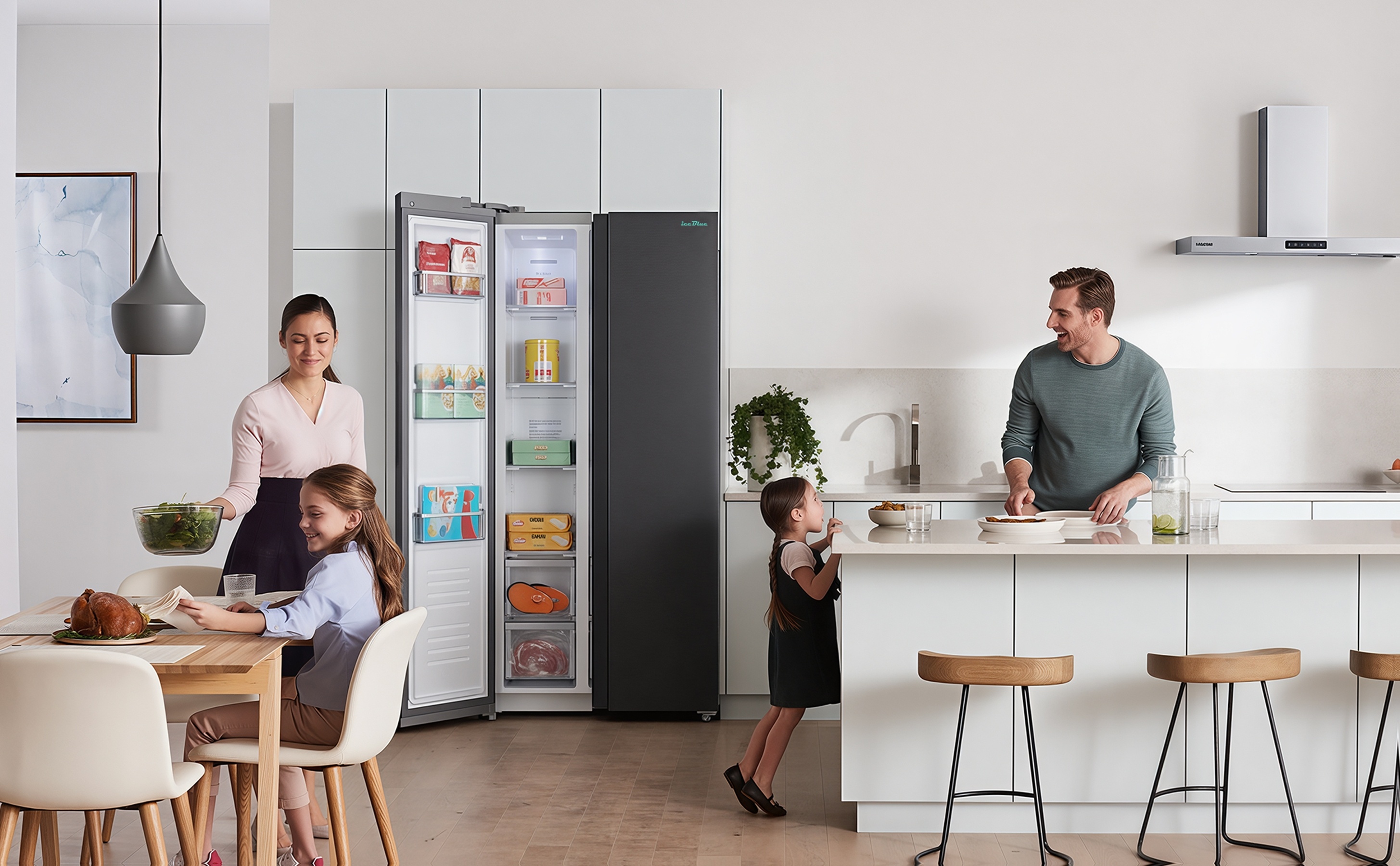 15 6 cu ft black stainless steel   refrigerator independent left freezer and right fridge temperature control Product details 3