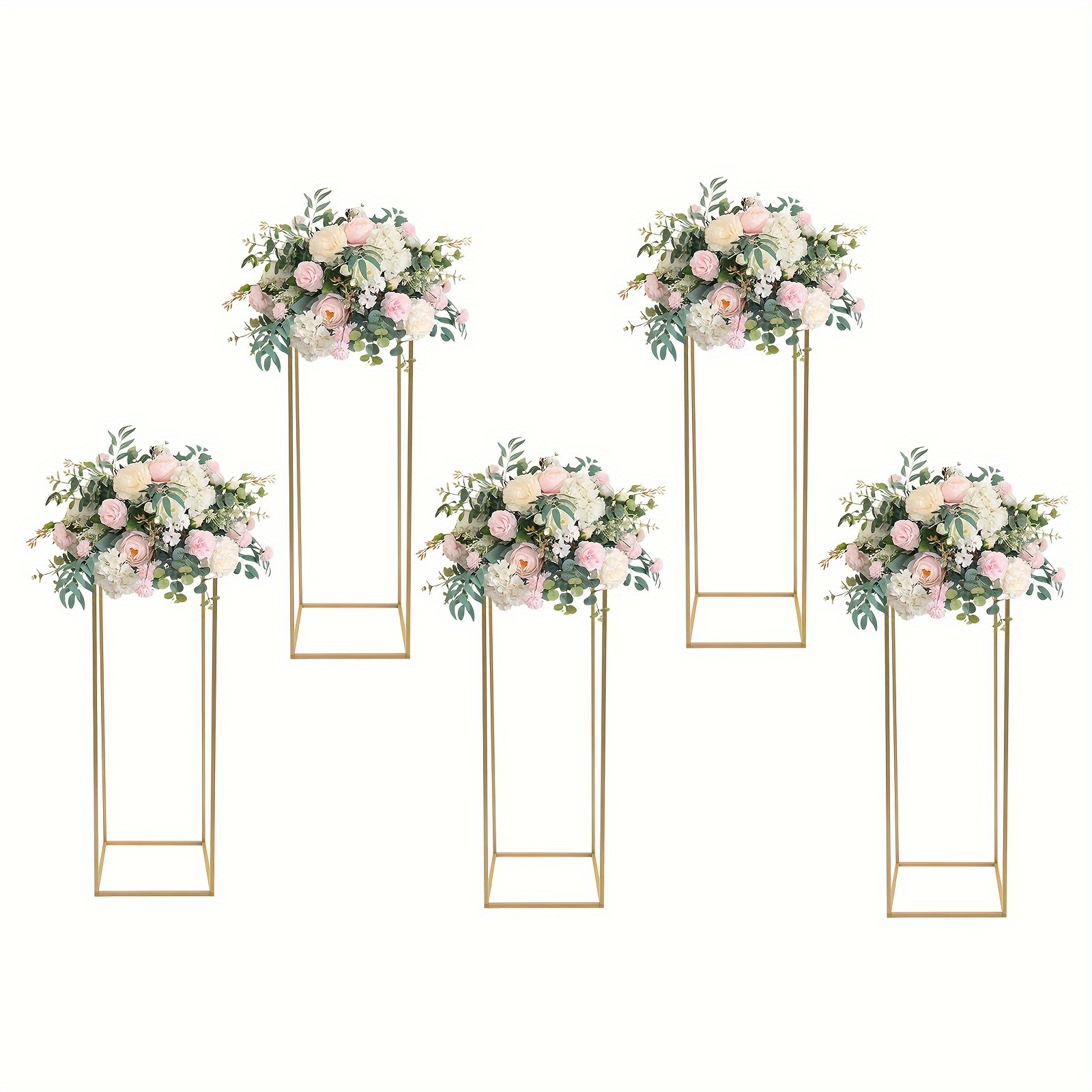 

5pcs Metal Gold Flower Balls Stand Flower Vase Holder Wedding Centerpieces Decor