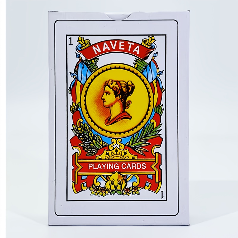 Juego de cartas tradicional español con diseño vintage | Cartulina duradera, barajado s...