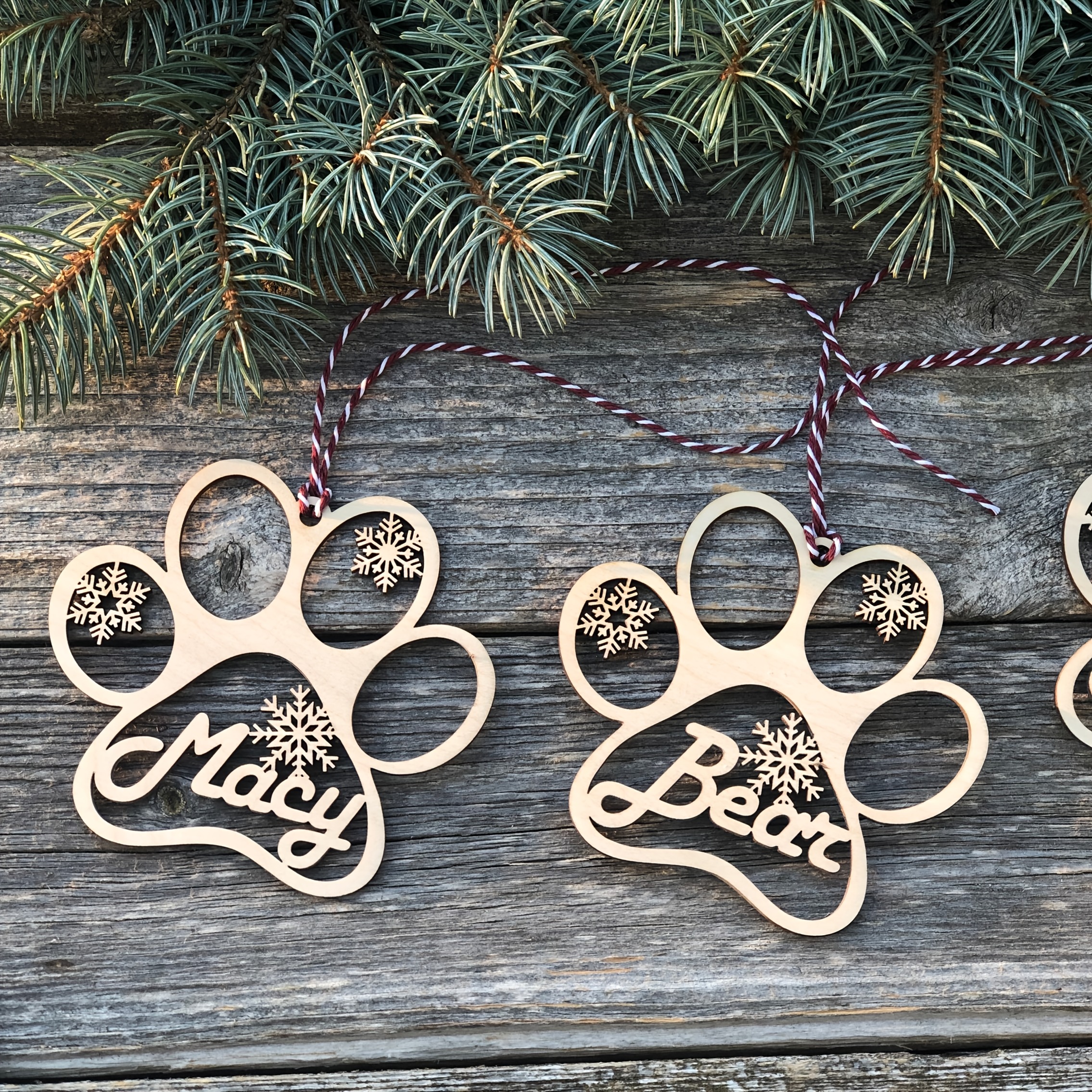 

1pc Customizable Wooden , Personalized Christmas Tree Decoration, For Pet