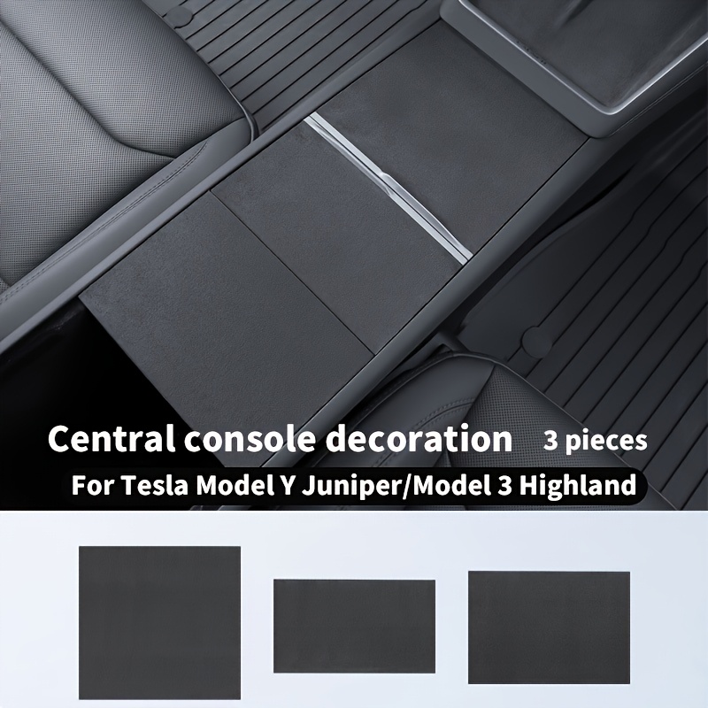 TEMU 3pcs Suitable For 25-26 For Refreshed For /model 3 Highland Center Console Film Cover Panel Protective Interior Panel Sticker Modification -