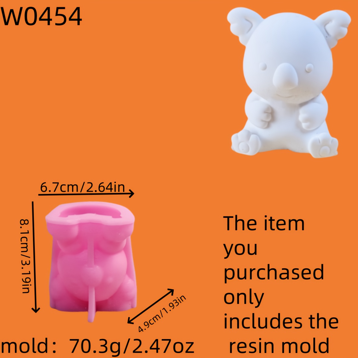 Resin Casting Molds Koala Bear 3d Decorative Silicone Mold Diy Candle Silicone Mold Gypsum Decorative Silicone Mold Home Decoration Epoxy Resin Mold 70.3 W0454