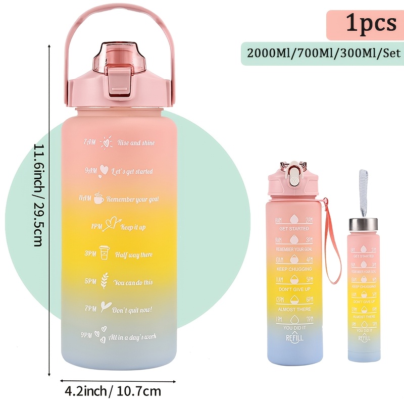 frosted   bottle 1pc sports water bottle and gradient color large capacity   outdoor camping three     from 2000ml 700ml 300ml