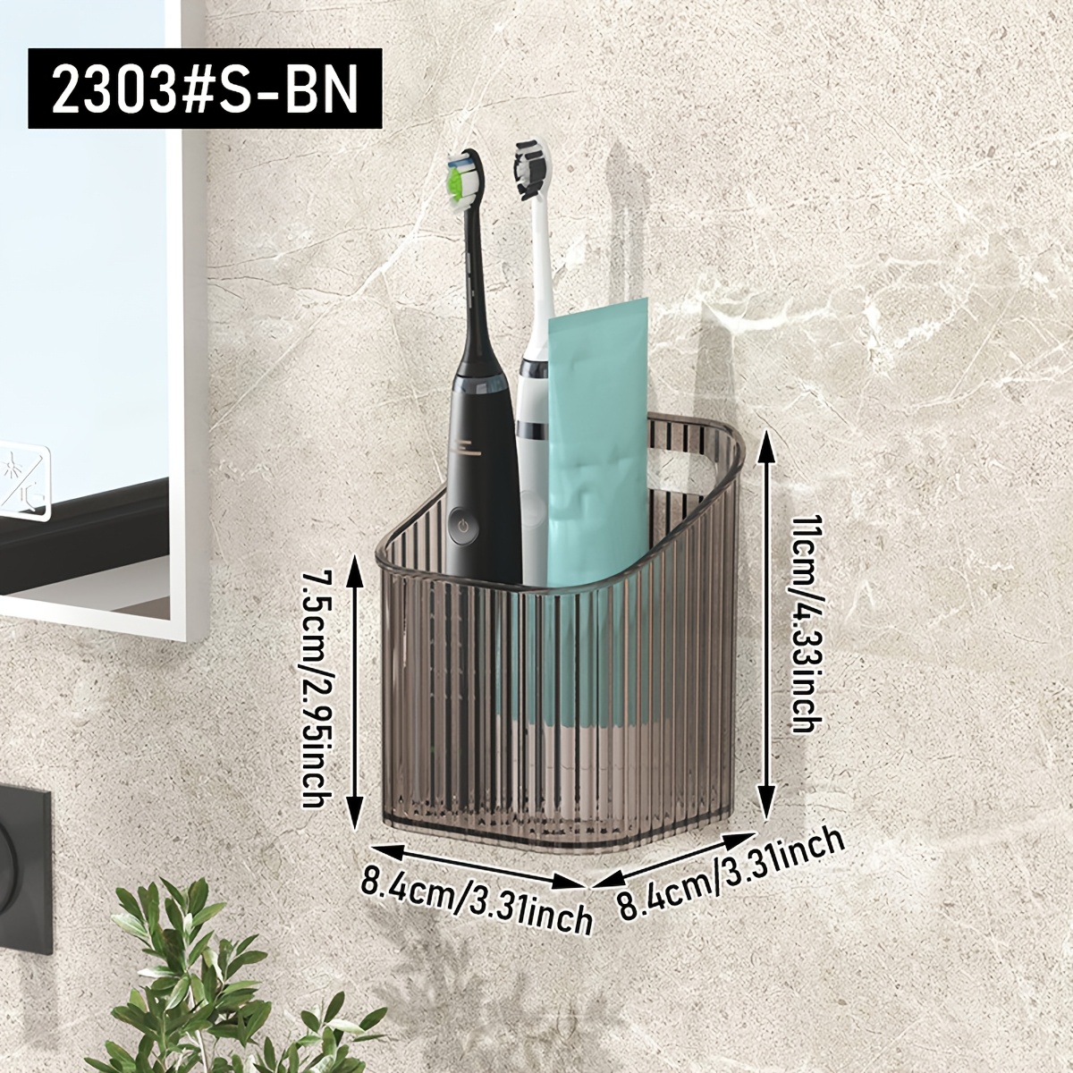 TEMU Wall-mounted Storage Basket For The Bathroom That Drilling – Ideal For Holding Toothbrushes, Toothpaste, Combs, And Other Personal Care Items.