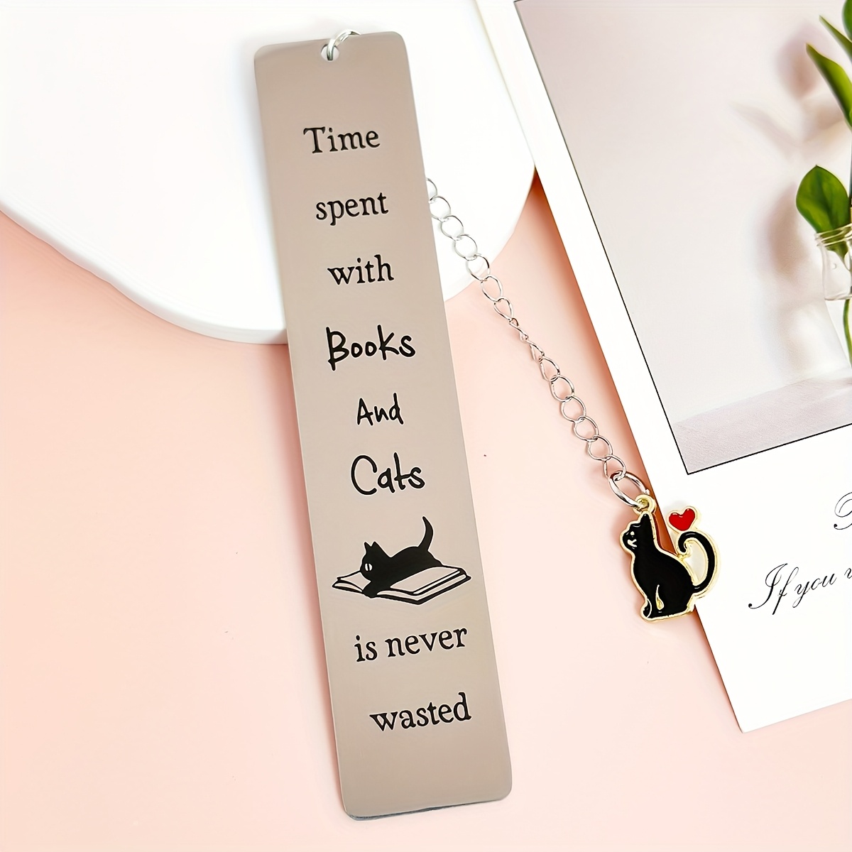 A Stainless Bookmark | With A Cartoon Cat Charm | A Perfect Gift For Teachers - Featuring A , Ideal For Thanksgiving And Teacher's Day Gifts For Students