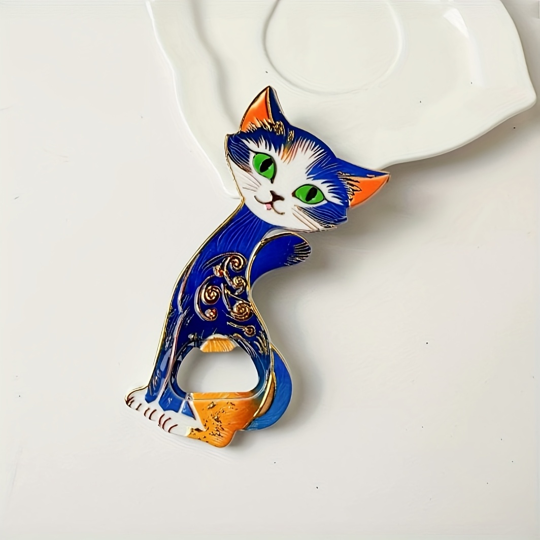 TEMU 1 pièce Dessoudoire de bouteille de bière Chat, Cadeau de Cuisine et de Salle à Manger, Utilisé Décoration d'Aimant de Réfrigérateur