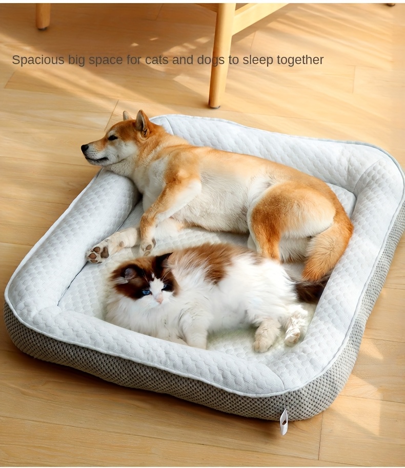 Colchoneta fresca para mascotas tela de poliéster, tapete para  perros y gatos, colchón de soporte para mascotas, tamañ