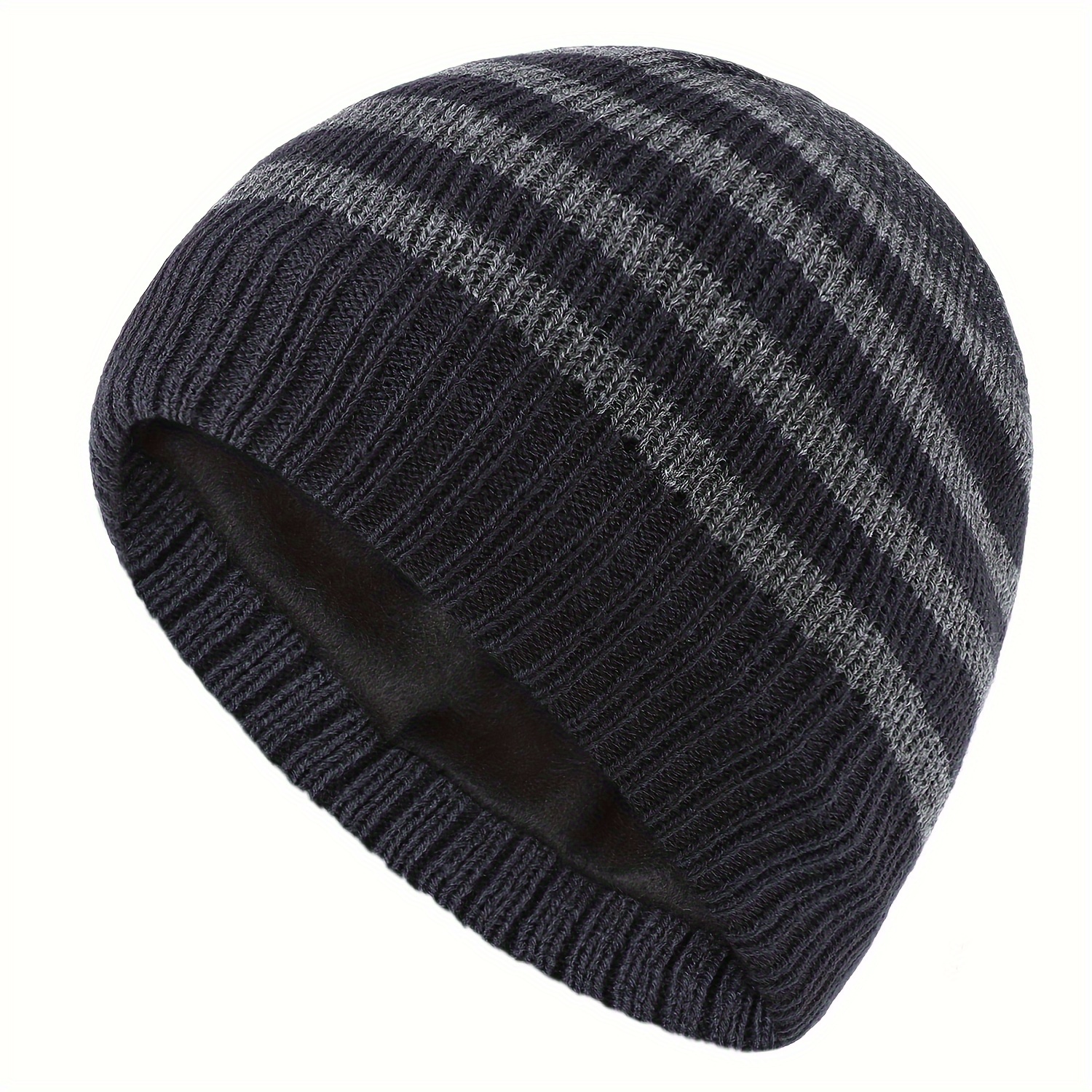 TEMU Warm Winter Hat Unisex -lined Beanie Knitted Cap For Men And Women Outdoor Sports Knit Hat Autumn Winter Dad Ski Hat Youth Fashion Knitted Short