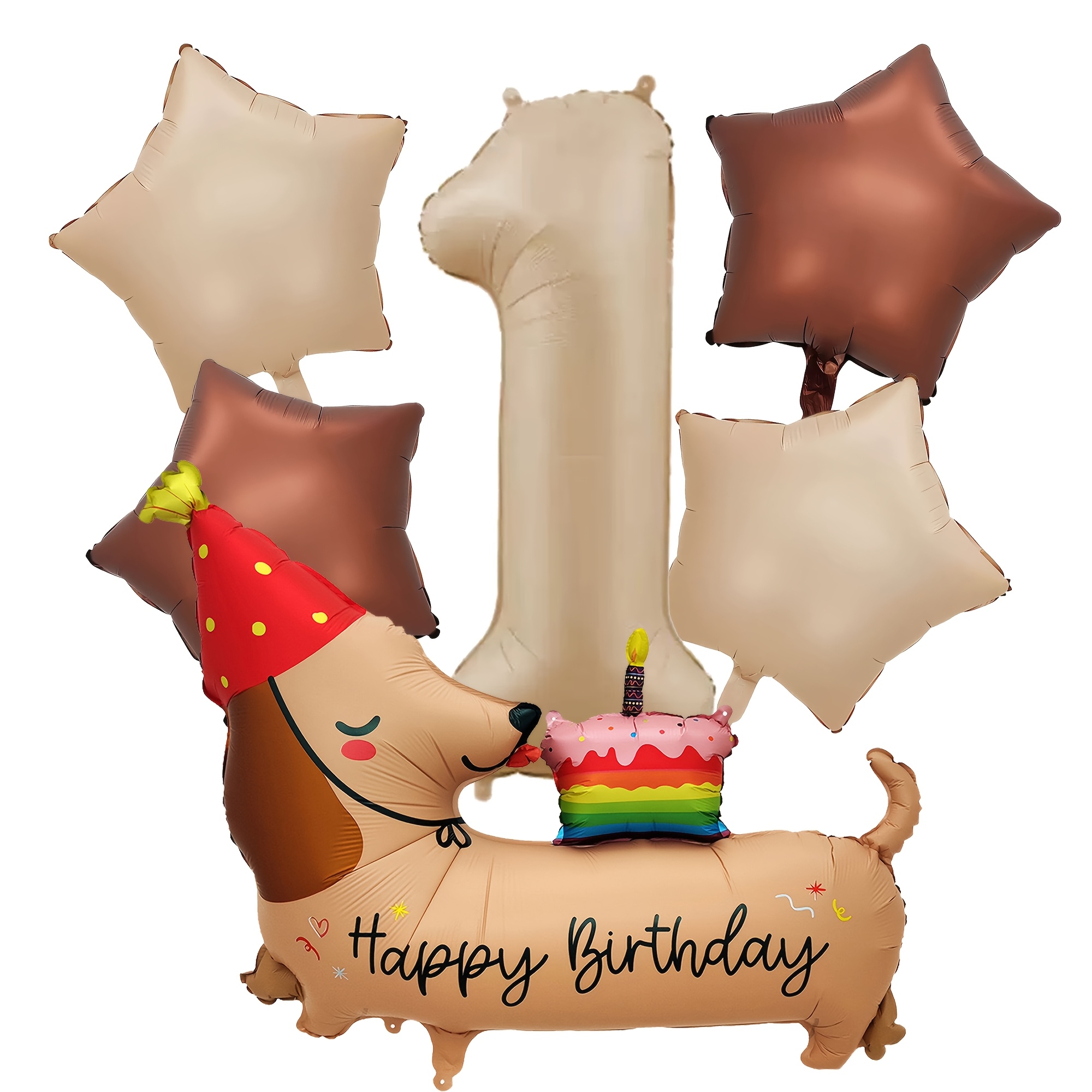 Image of 6pcs Cute Puppy Foil Balloons Number 1-9 Balloons For Dog Birthdays, Puppy Celebrations, Pet-friendly Events Theme Party, Baby Shower, Birthday Decorations., For Halloween, Christmas