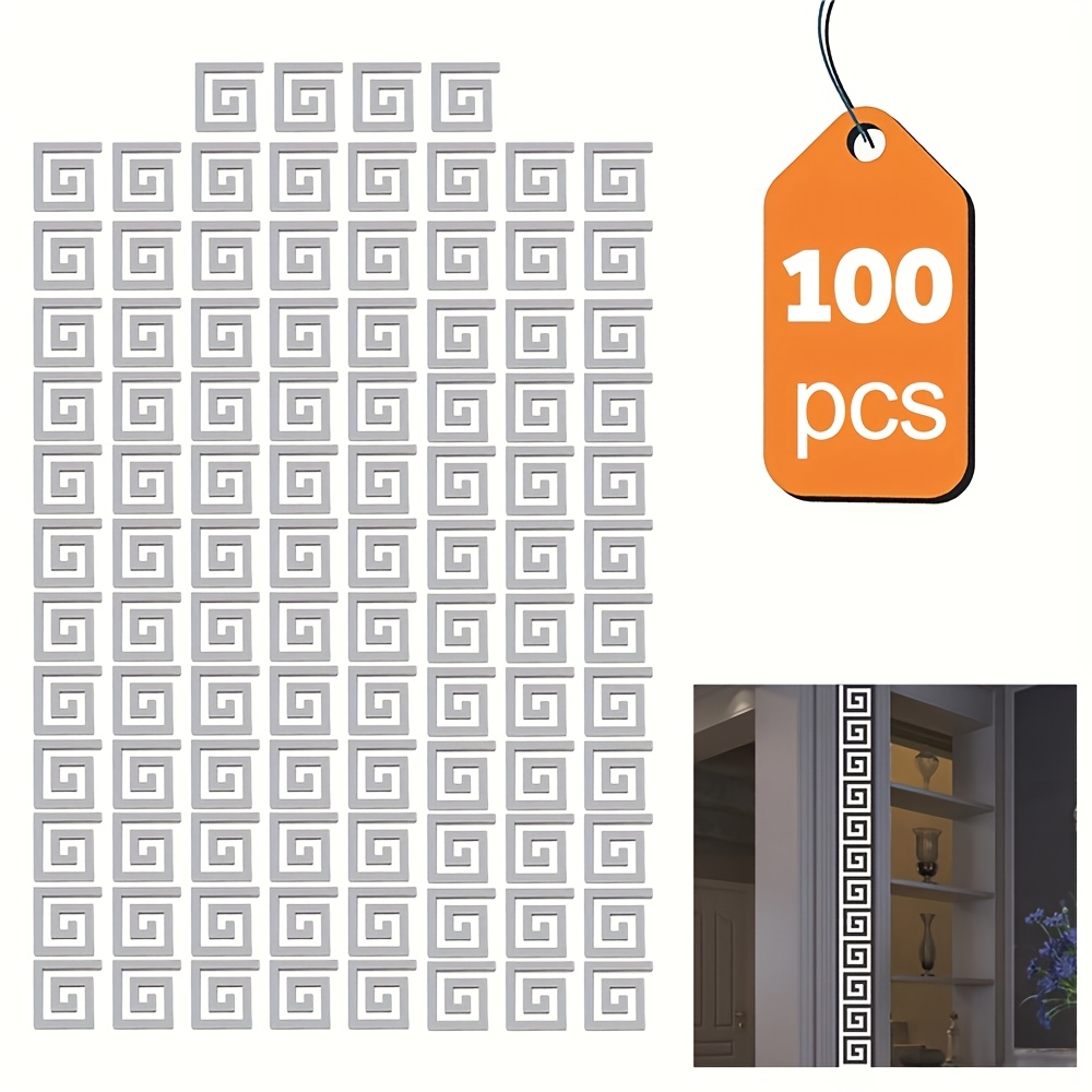 100pcs Square Acrylic Mirror Wall Stickers - Self-adhesive, For Decor, Ceilings, Corners, And Edges
