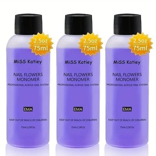 3pcs 75ml acrylic professional liquid monomer for nail art extension quick dry for nail system kit for acrylic for nail extension