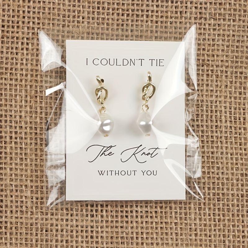 TEMU A Set Of Earrings For Bridesmaids, Featuring A , Perfect As A Gift Or Accessory For A Bridesmaid Box.