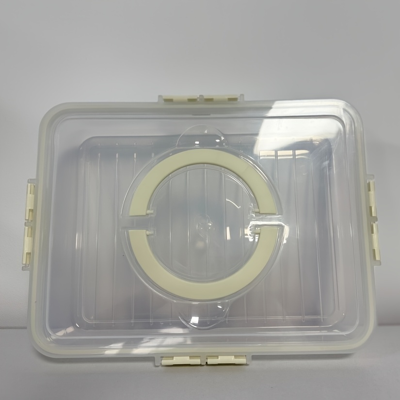 TEMU Pizza Dough Box, Bread Proofing Container With Handle, Food Storage Box With Sealing Lid, Home Baking Pizza Making Accessories, Hollow