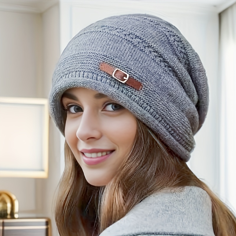 TEMU Knit Hat Ear Flaps - , Stretchy & For