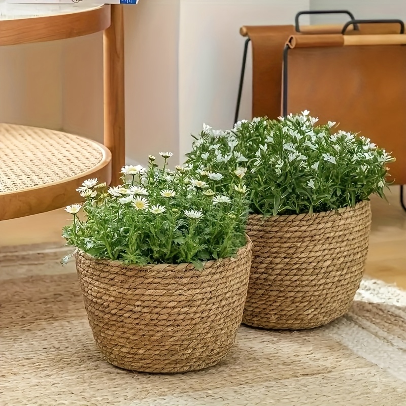 Round Rustic-style Planter, Perfect For Small And Medium Plants – Great For Indoor And Outdoor Decoration