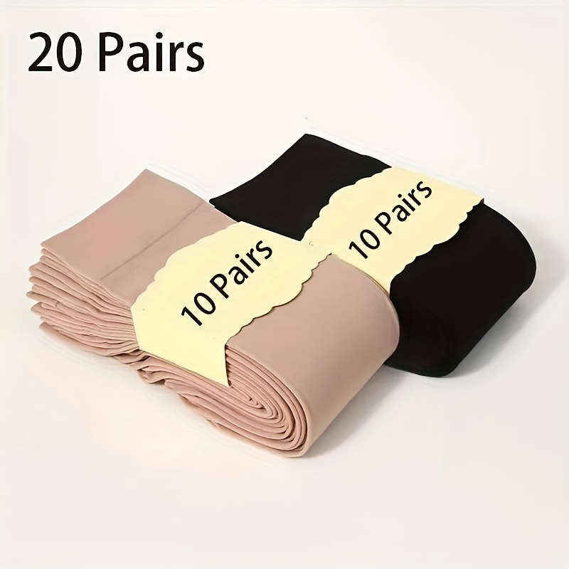 

10/20 Pairs Solid Nylon Crew Socks, Comfy & Breathable Mid Tube Socks, Women's Stockings & Hosiery