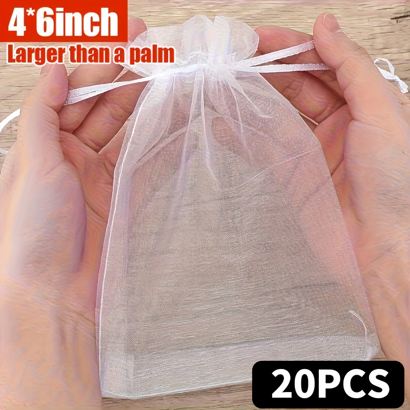 Gift For Her/him Organza Bags With Drawstrings, Measuring 4 By 6 Inches (10 By 15 Cm), Perfect For Upscale Jewelry Gifts. Ideal For Party Favors, Candy, Fruit Protection, And Craft Materials