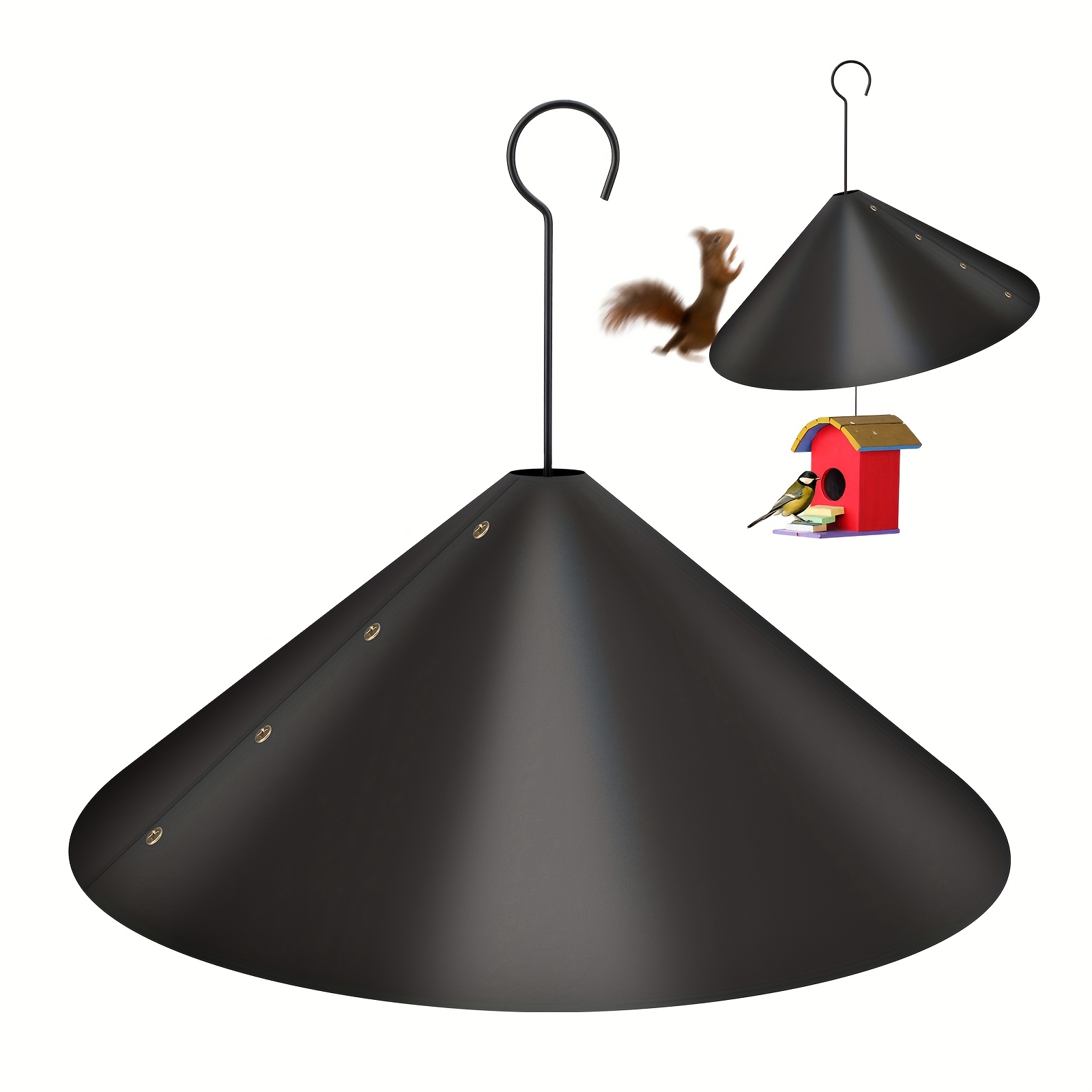 TEMU Squirrel Baffles Surround Bird Feeder, 16-inch Squirrel Guard, Reusable Protective Cover For Bird Feeding Stations