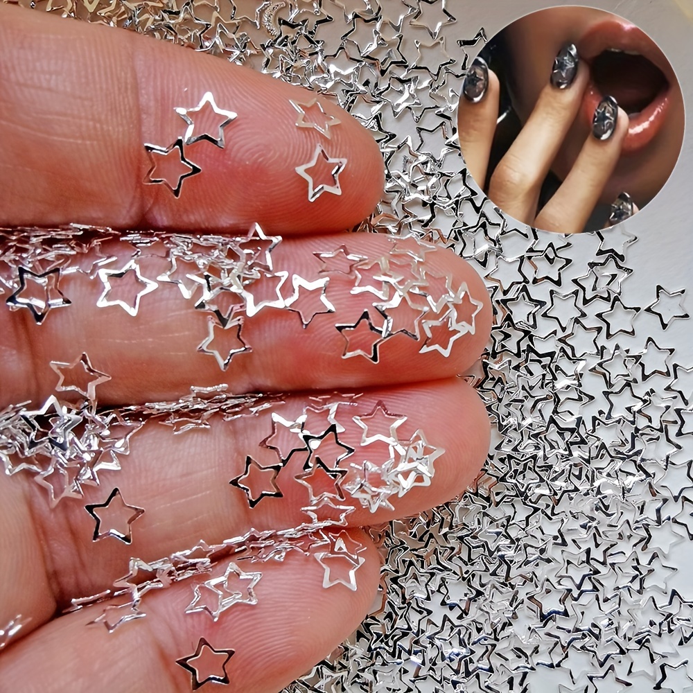 

pièces de décorations d'ongles métalliques en d' évidée, 5 mm, breloques non parfumées pour manucure DIY