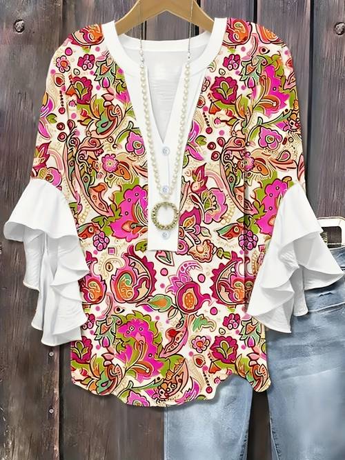 plus size plus size plus size womens fabric v neck trendy blouse shirt