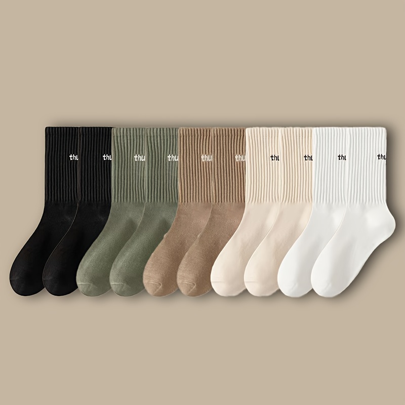 TEMU Paquete de 5 de calcetines deportivos pantorrilla con para , para todas , moda de tendencia