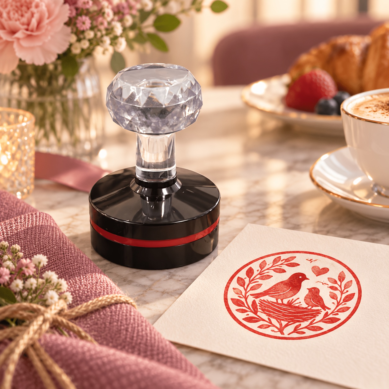 Custom Round Stamp for Logos, Names, and Dates