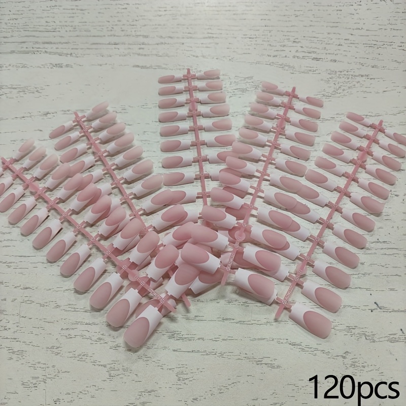 E-shop 120 Stück Quadratische Matte Press-On-Nägel, Lange Quadratische Rosa Nude Farbe Matte Kunstnägel Vollabdeckung Acrylnagelspitzen, Moderne Matte