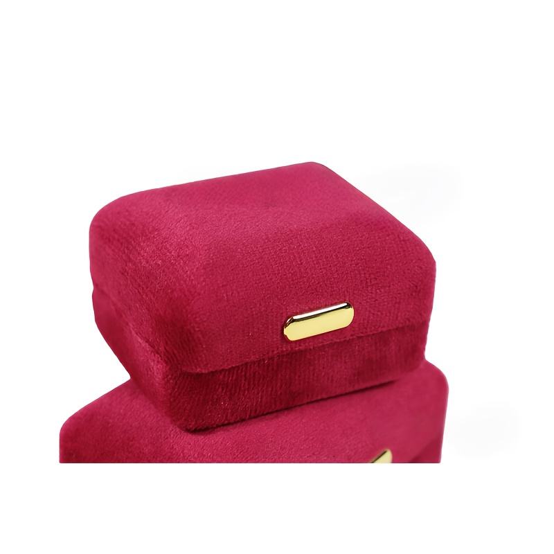 Solid Color Velvet Metallic Iron Box for Rings & Pendants
