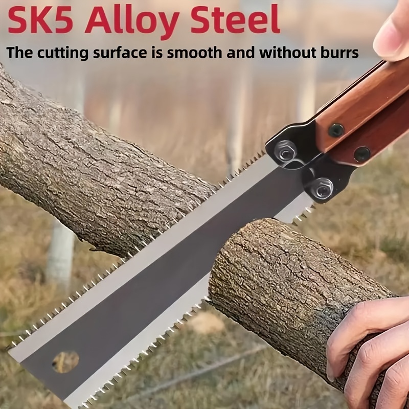 

1pc Folding Saw - Double-, Portable Woodworking & Pruning Tool For Gardening, Pvc Cutting & Trimming