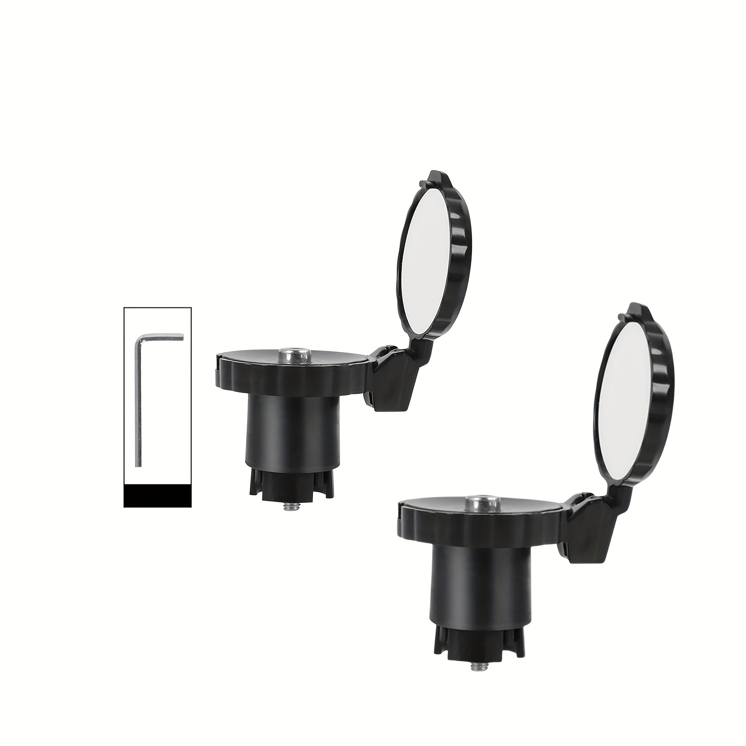 1/2pcs High-definition Wide-angle Bicycle Rearview Mirror - Round Convex Lens, Foldable Hidden Handlebar Mirror, 360° Rotatable, Durable Acrylic, Suitable For Mountain Bikes And Bicycle Additions