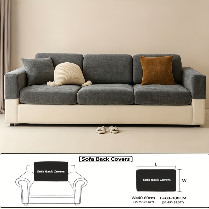 TEMU 1pc Chenille Herringbone Stretch Sofa Cover, Available In Multiple Colors. Made Of Highly Elastic, Skin-friendly Fabric With A Fine Herringbone