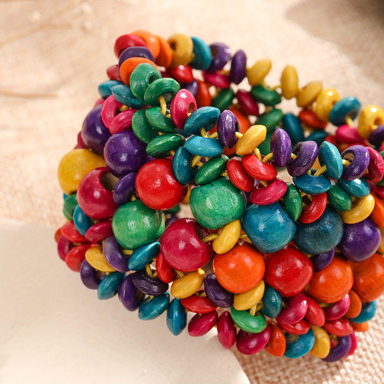 Image of 2024 Bohemian Style Retro Fashion Versatile Handmade Colorful Bracelet