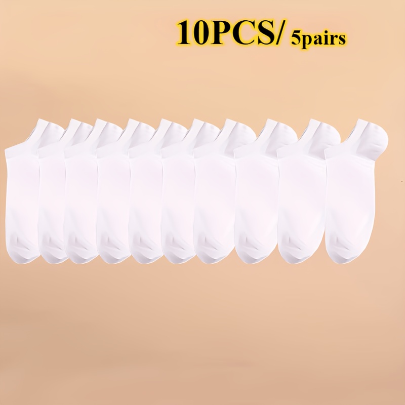 TEMU 5 Paires de Chaussettes Courtes Homme et Femme, Respirantes et Légères, Anti-Odeur et Anti-Transpiration, Minimalistes et Polyvalentes, Couleurs