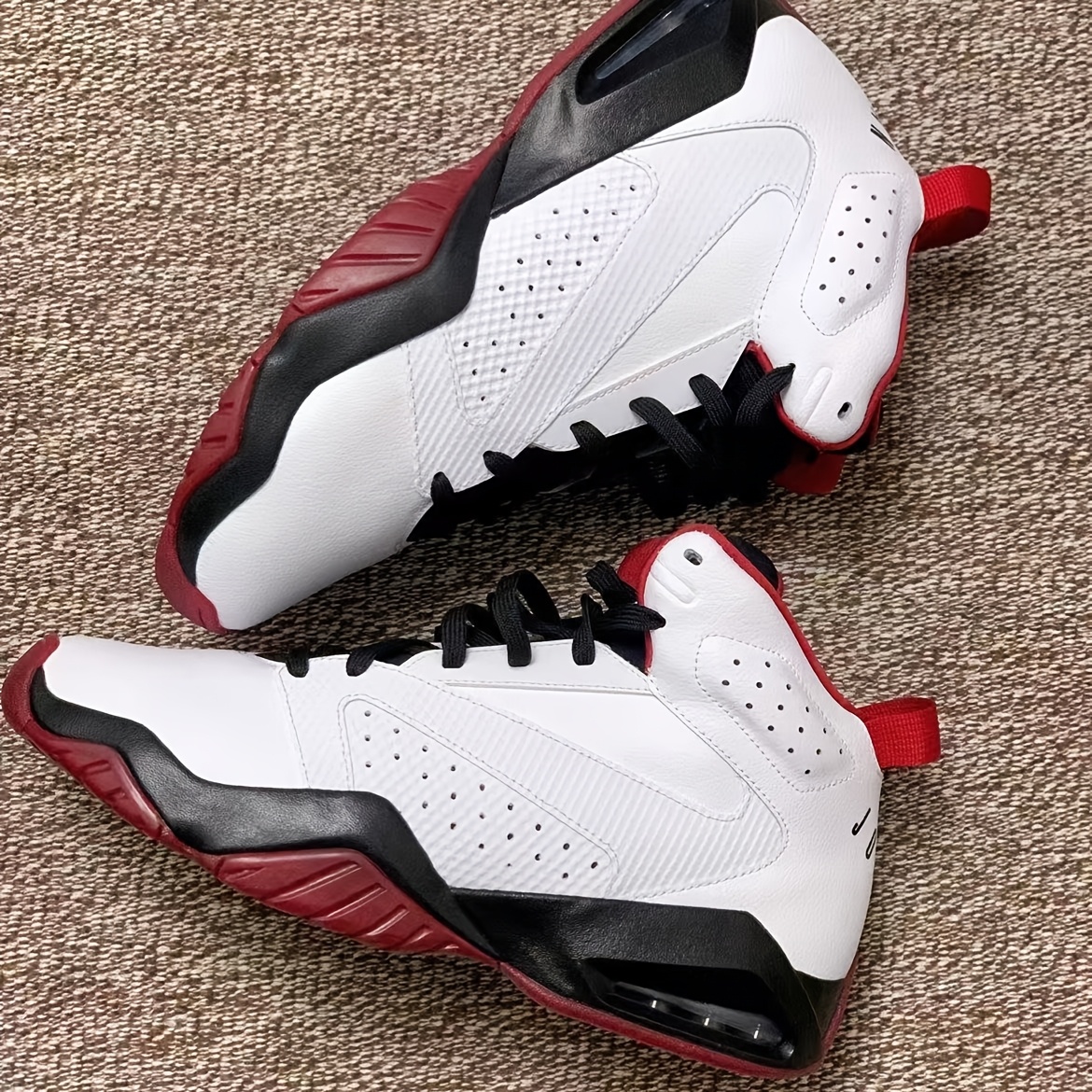 Jordan Lift Off Mid Men'S Basketball Shoes - Retro Aj6-Inspired Design with Synthetic Upper, Zoom Air Cushioning And Durable Traction Outsole in White/Black/Red
