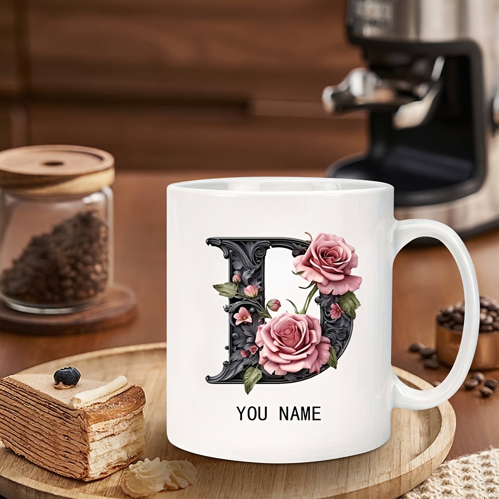 customizable 11oz ceramic coffee mug alphabet - Temu Oman
