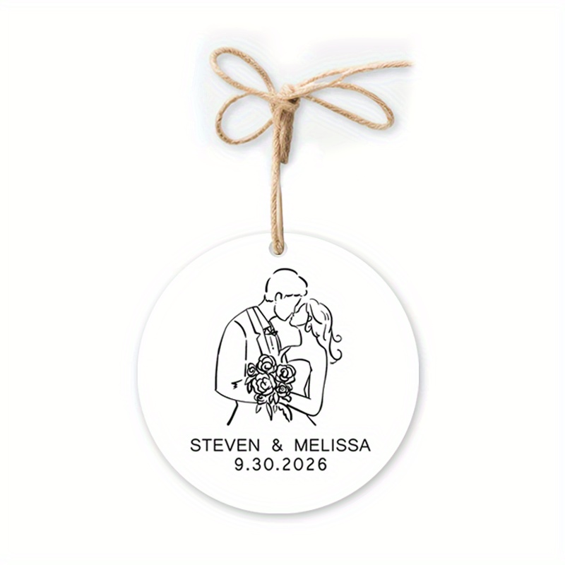 TEMU Etichette personalizzate con personaggi dei animati per sposa e , decorazioni e regali carini per feste di matrimonio, personalizzate con nomi e