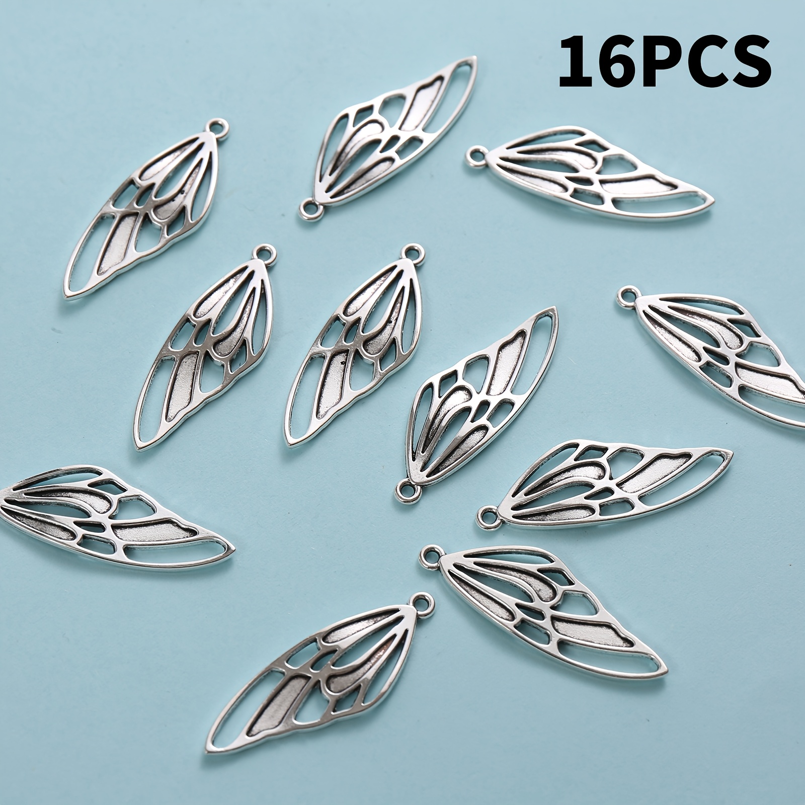 TEMU 16 Piezas de Colgantes de de Huecas de Metal - Estilo Vintage Desgastado, Ideales para Hacer Joyería DIY, Dijes de Huecas para Pulseras,