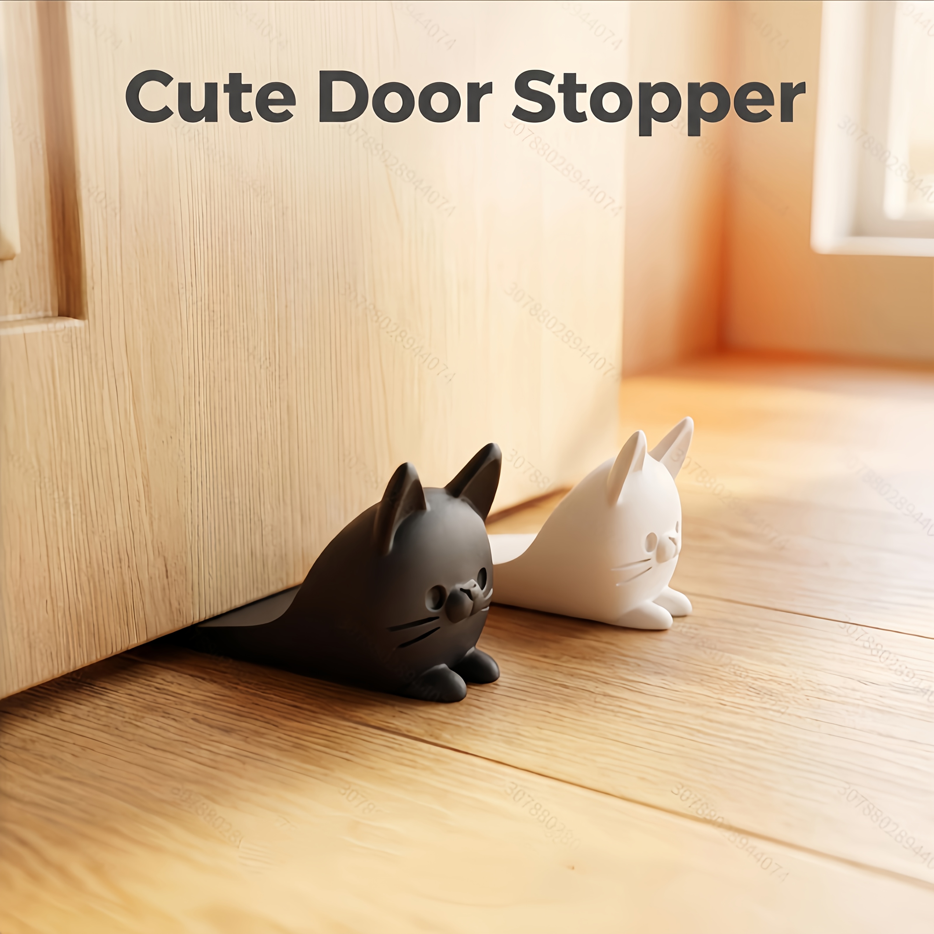 Cute Cat-shaped Anti-collision , Durable Plastic Prevents Doors From Slamming And Scratching Surfaces, Ideal Gift For Pet Lovers And Home Decor