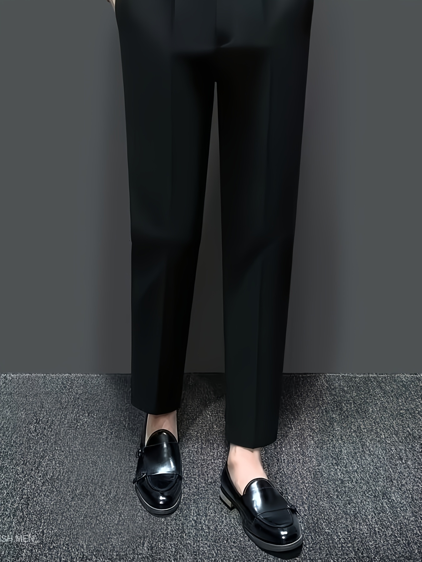 fitted lace wedding dress Men's Business Cropped Pants Stretch Solid Classic Dress Trousers Fit  Casual Ankle Dress Pants (Black,29) at Amazon Men's Clothing store main image 1